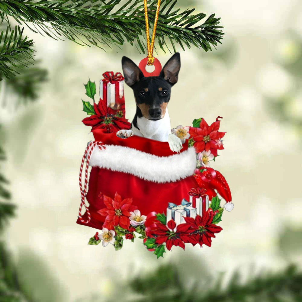 Rat Terrier08In Gift Bag Christmas Ornament