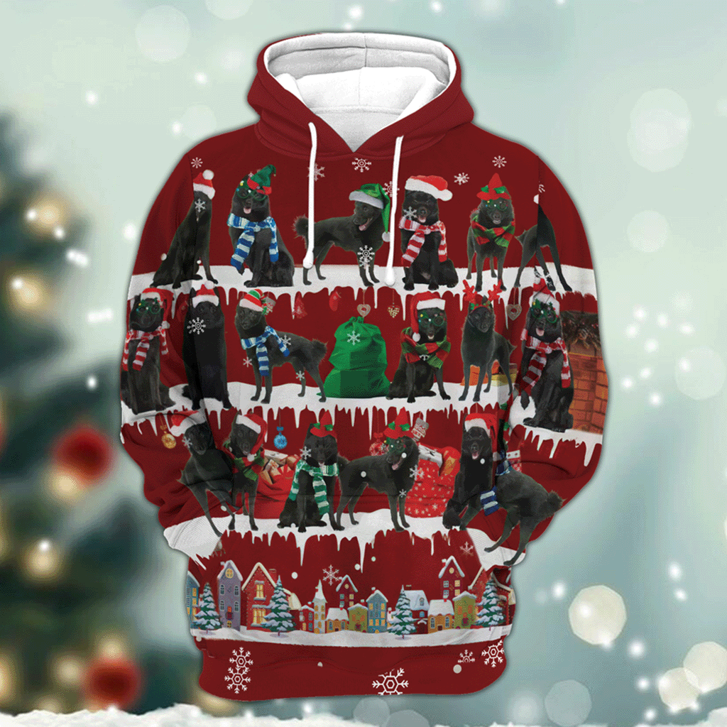 Schipperke - Snow Christmas - 3D Hoodie