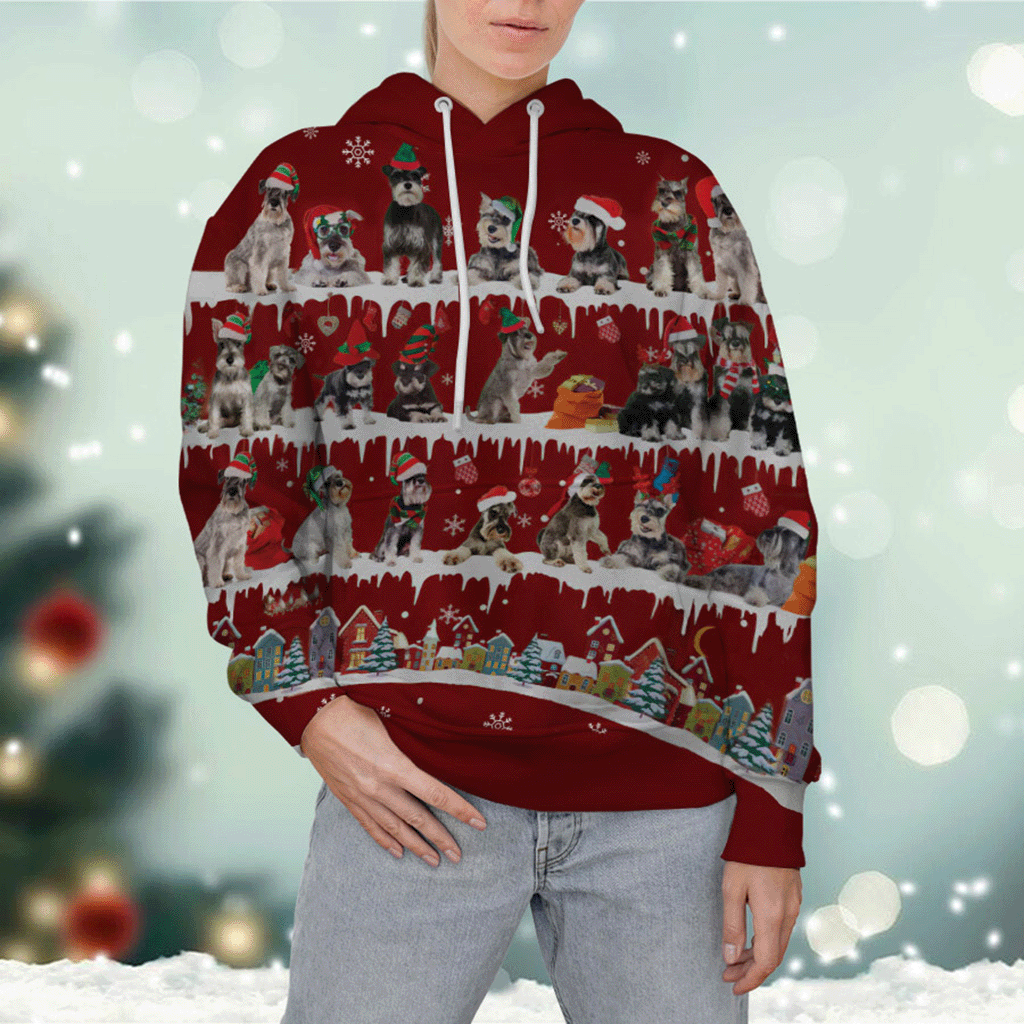 Schnauzer - Snow Christmas - 3D Hoodie