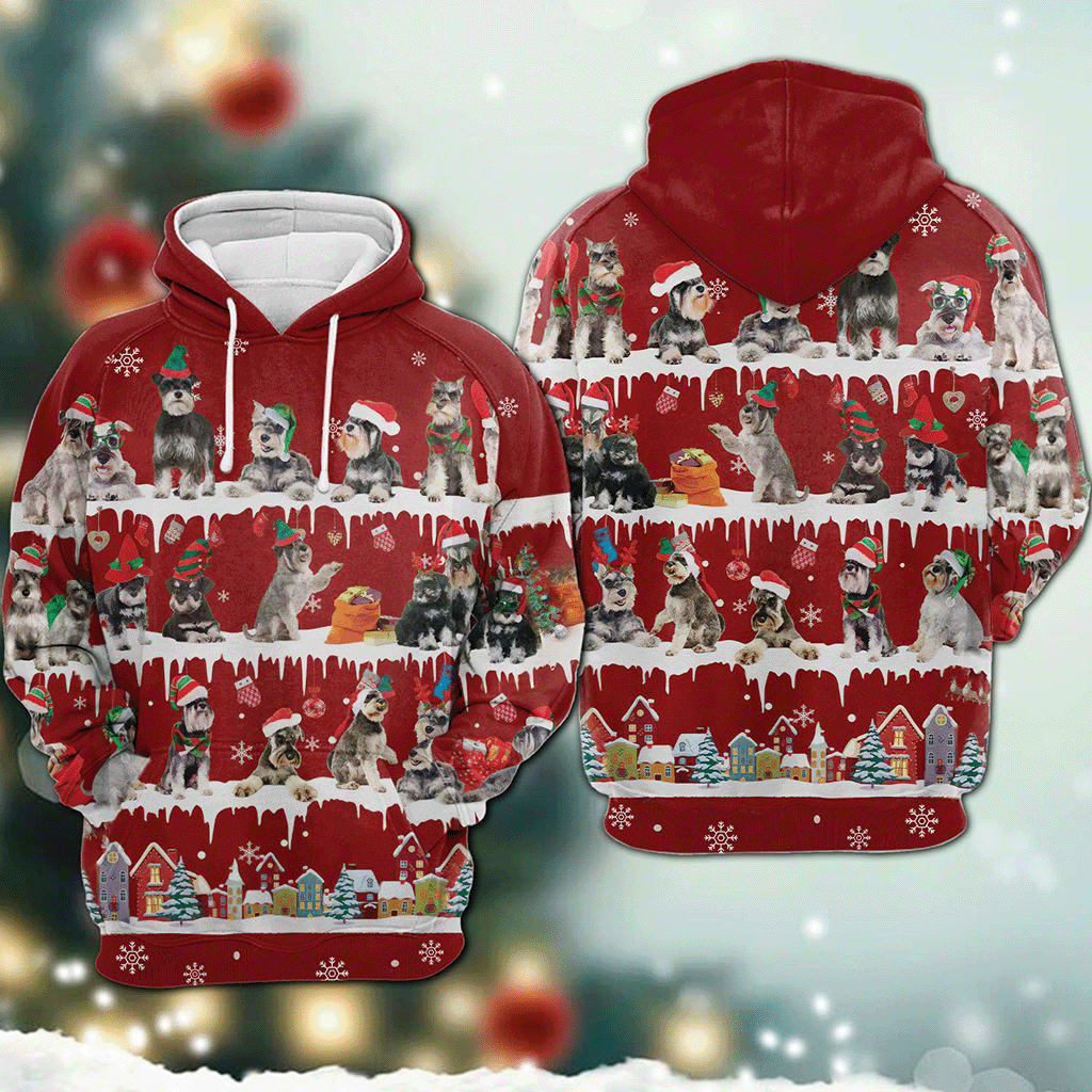 Schnauzer - Snow Christmas - 3D Hoodie