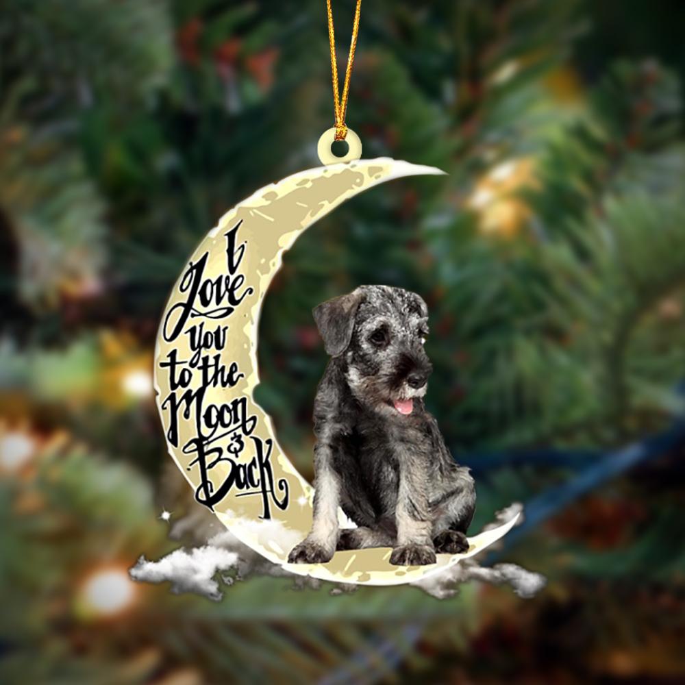 Schnauzer I Love You To The Moon And Back Hanging Ornament