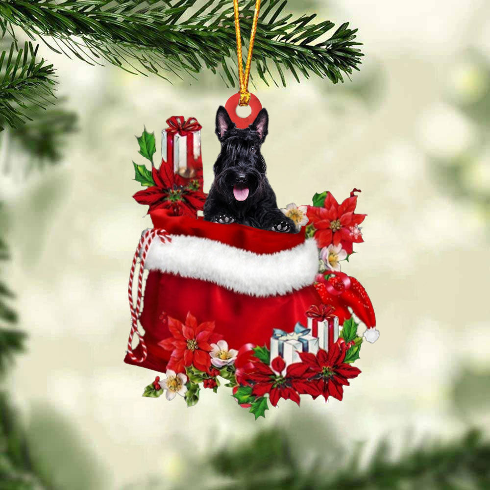 Scottish Terrier In Gift Bag Christmas Ornament