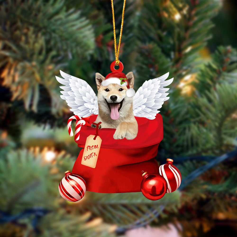 Shiba Inu06 Angel Gift From Santa Christmas Ornament