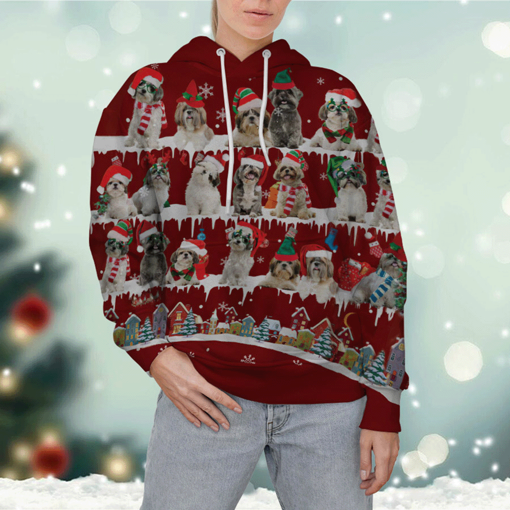 Shih Tzu - Snow Christmas - 3D Hoodie
