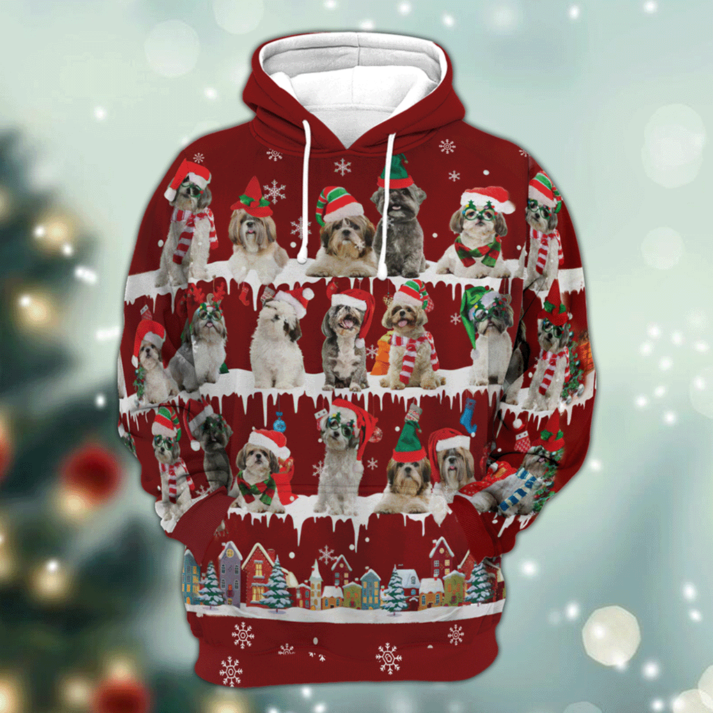 Shih Tzu - Snow Christmas - 3D Hoodie
