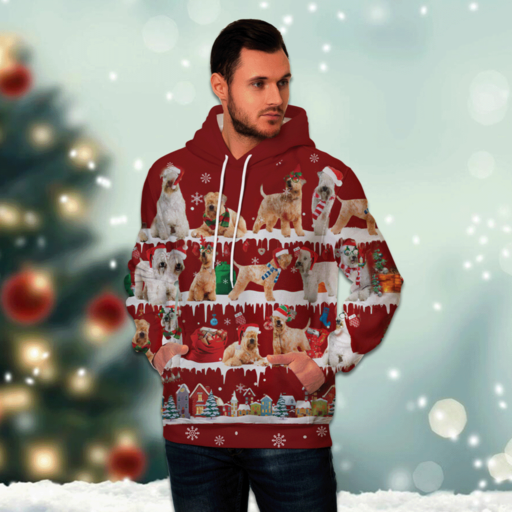 Soft Coated Wheaten Terrier - Snow Christmas - 3D Hoodie