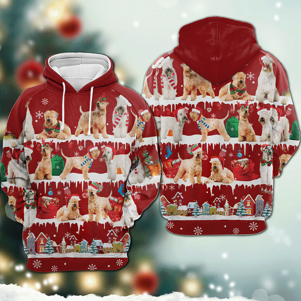 Soft Coated Wheaten Terrier - Snow Christmas - 3D Hoodie
