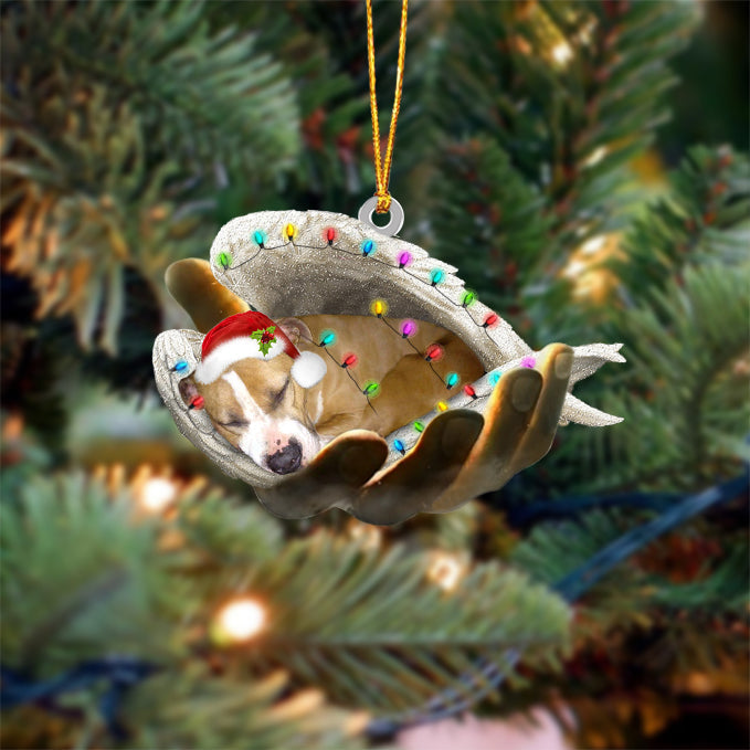 Staffordshire Bull Terrier 2 Sleeping Angel In God Hand Christmas Ornament