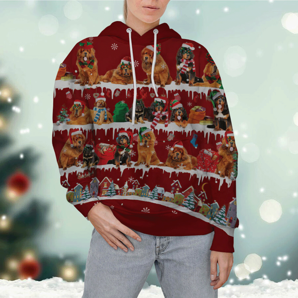 Tibetan Mastiff - Snow Christmas - 3D Hoodie