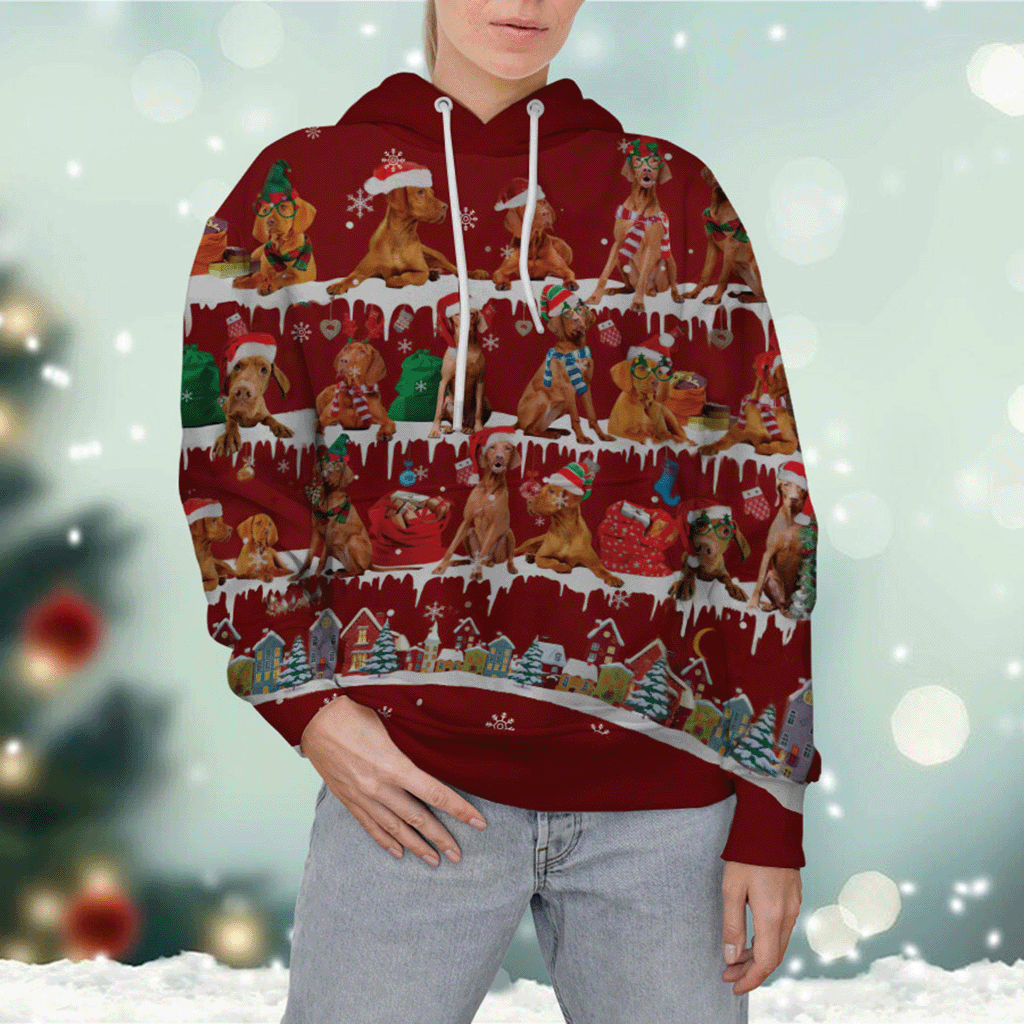 Vizsla - Snow Christmas - 3D Hoodie