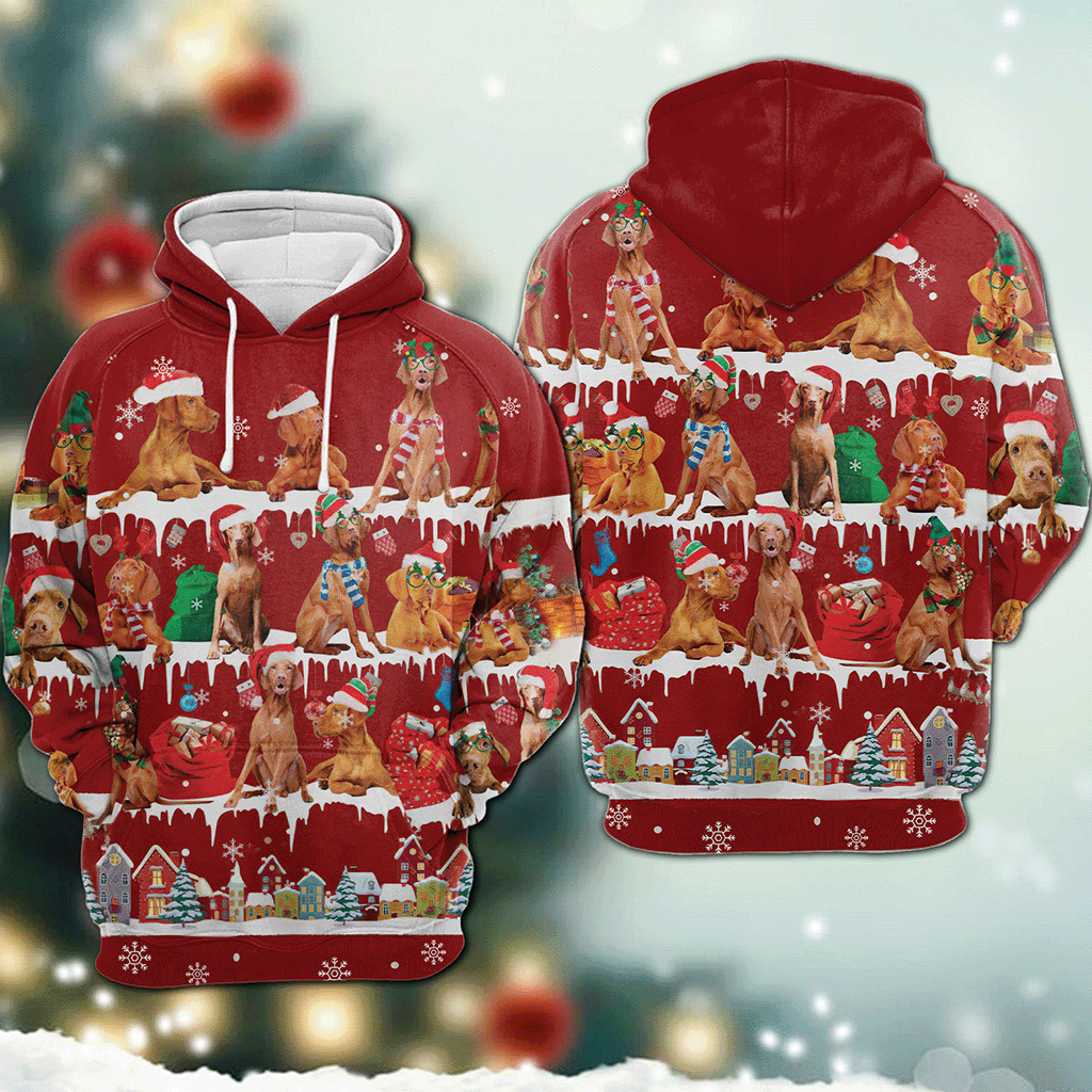 Vizsla - Snow Christmas - 3D Hoodie
