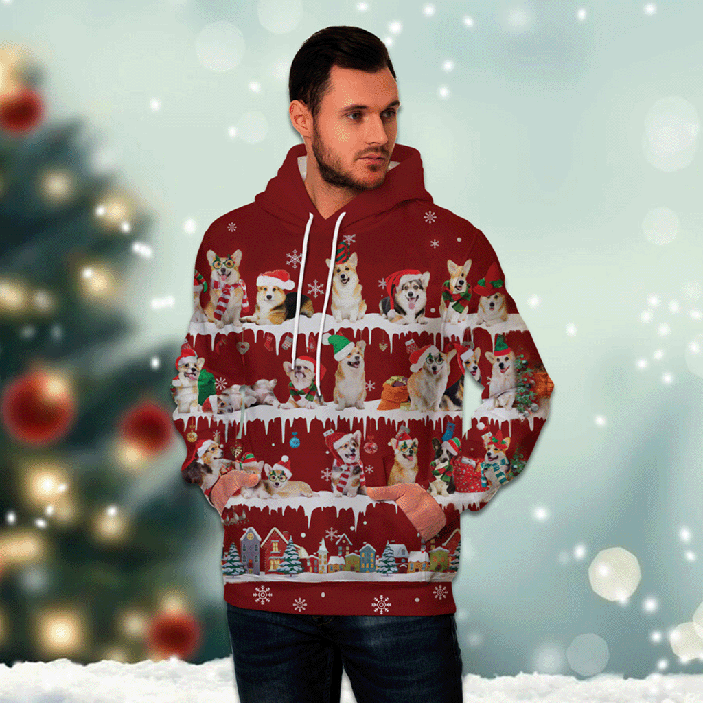 Welsh Corgi - Snow Christmas - 3D Hoodie