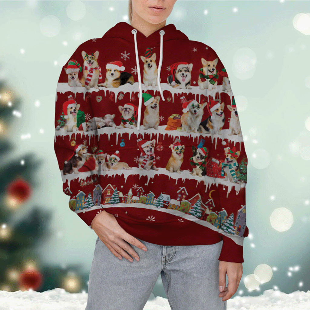 Welsh Corgi - Snow Christmas - 3D Hoodie