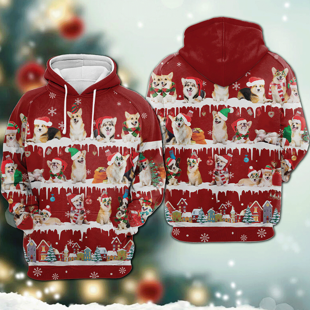 Welsh Corgi - Snow Christmas - 3D Hoodie