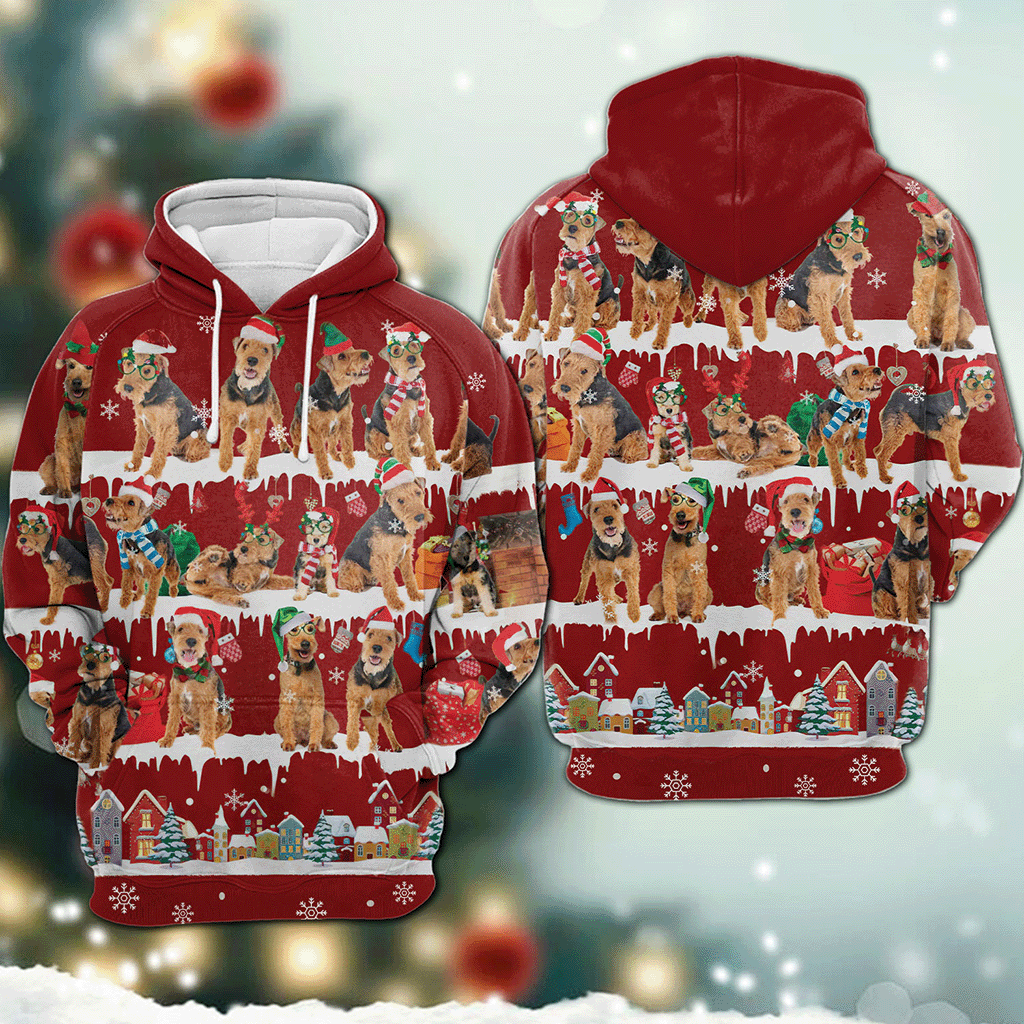 Welsh Terrier - Snow Christmas - 3D Hoodie