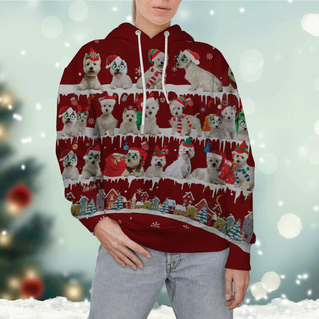 West Highland - Snow Christmas - 3D Hoodie