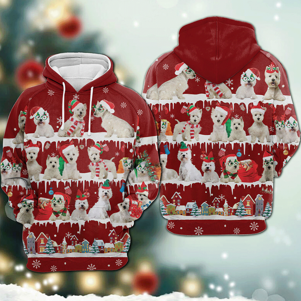 West Highland - Snow Christmas - 3D Hoodie