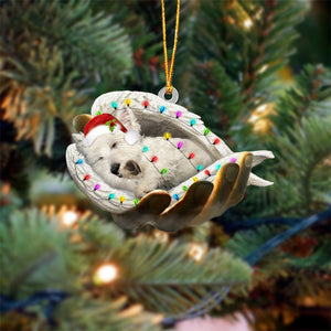 West highland white terrier Sleeping Angel In God Hand Christmas Ornament