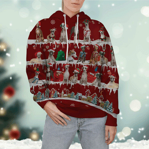 Whippet - Snow Christmas - 3D Hoodie