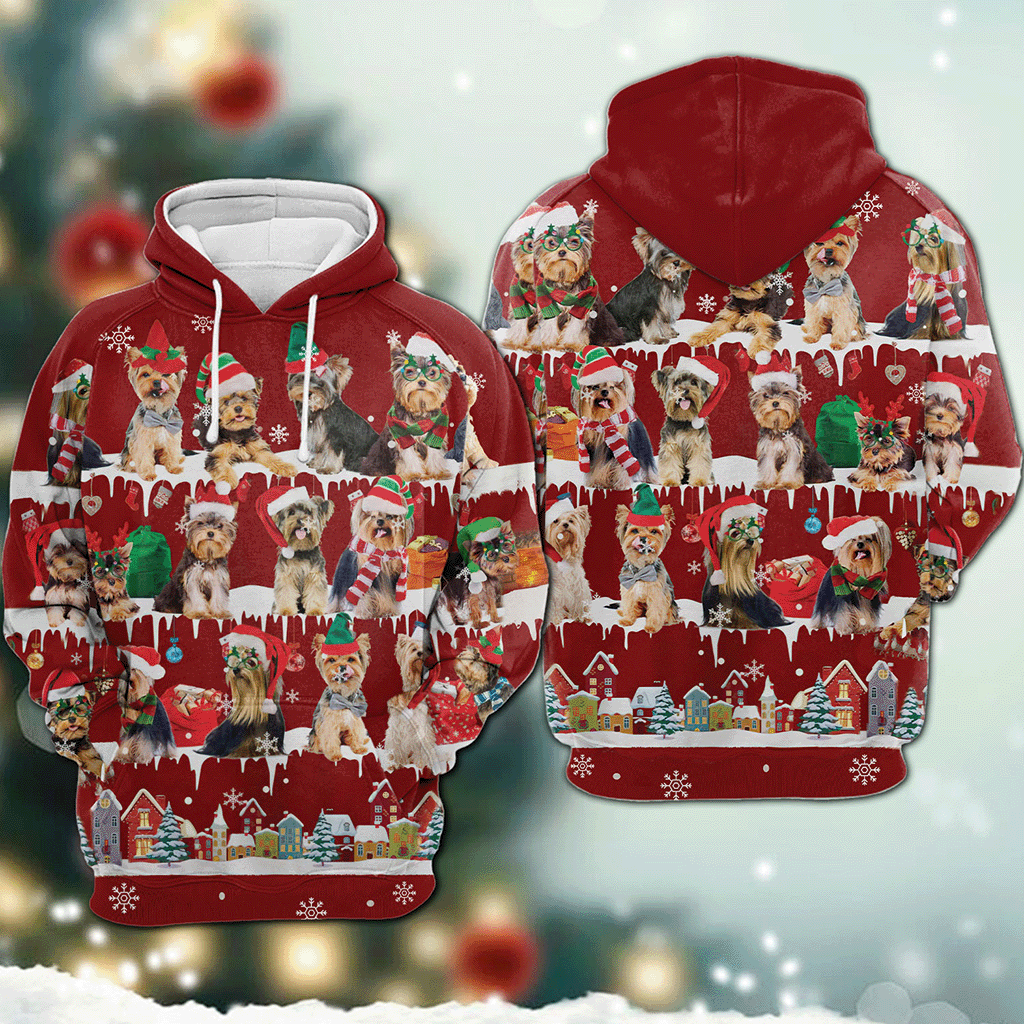 Yorkshire Terrier - Snow Christmas - 3D Hoodie