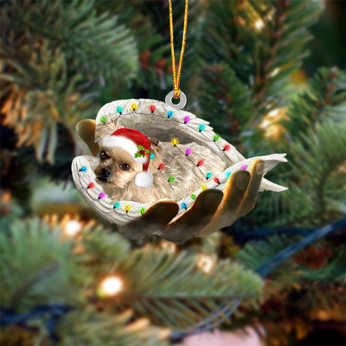 Yorkshire terrier_1 Sleeping Angel In God Hand Christmas Ornament
