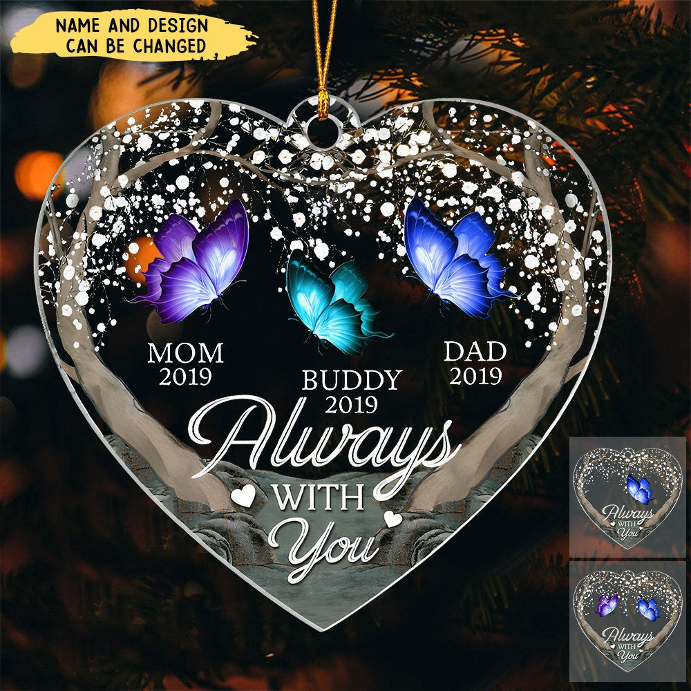 A Special Place In My Heart - Memorial Personalized Custom Ornament - Acrylic Heart Shaped, Sympathy Gift For Family Members, Pet Owners, Pet Lovers