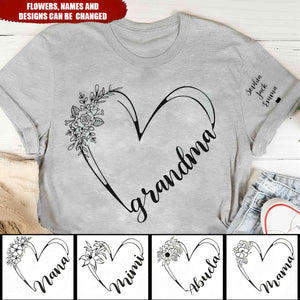 Grandma Floral - Personalized Shirt - Gift For Grandma