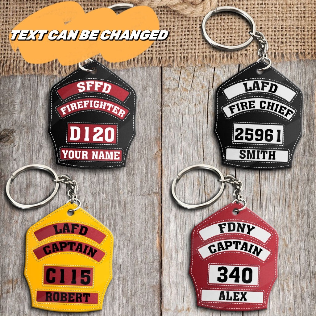 Firefighter’s Helmet Front Shield Personalized Acrylic Keychain