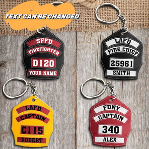 Firefighter’s Helmet Front Shield Personalized Acrylic Keychain