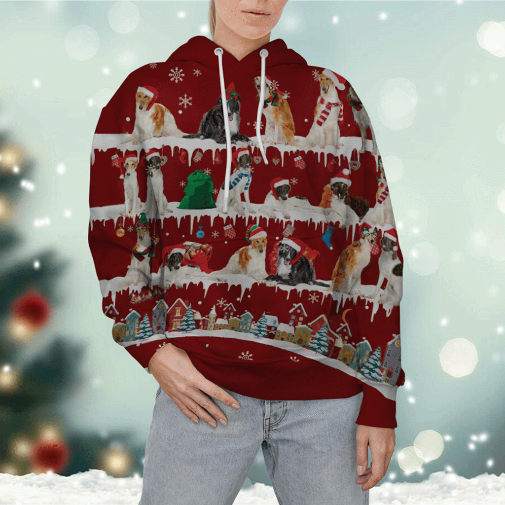 Borzoi - Snow Christmas - 3D Hoodie