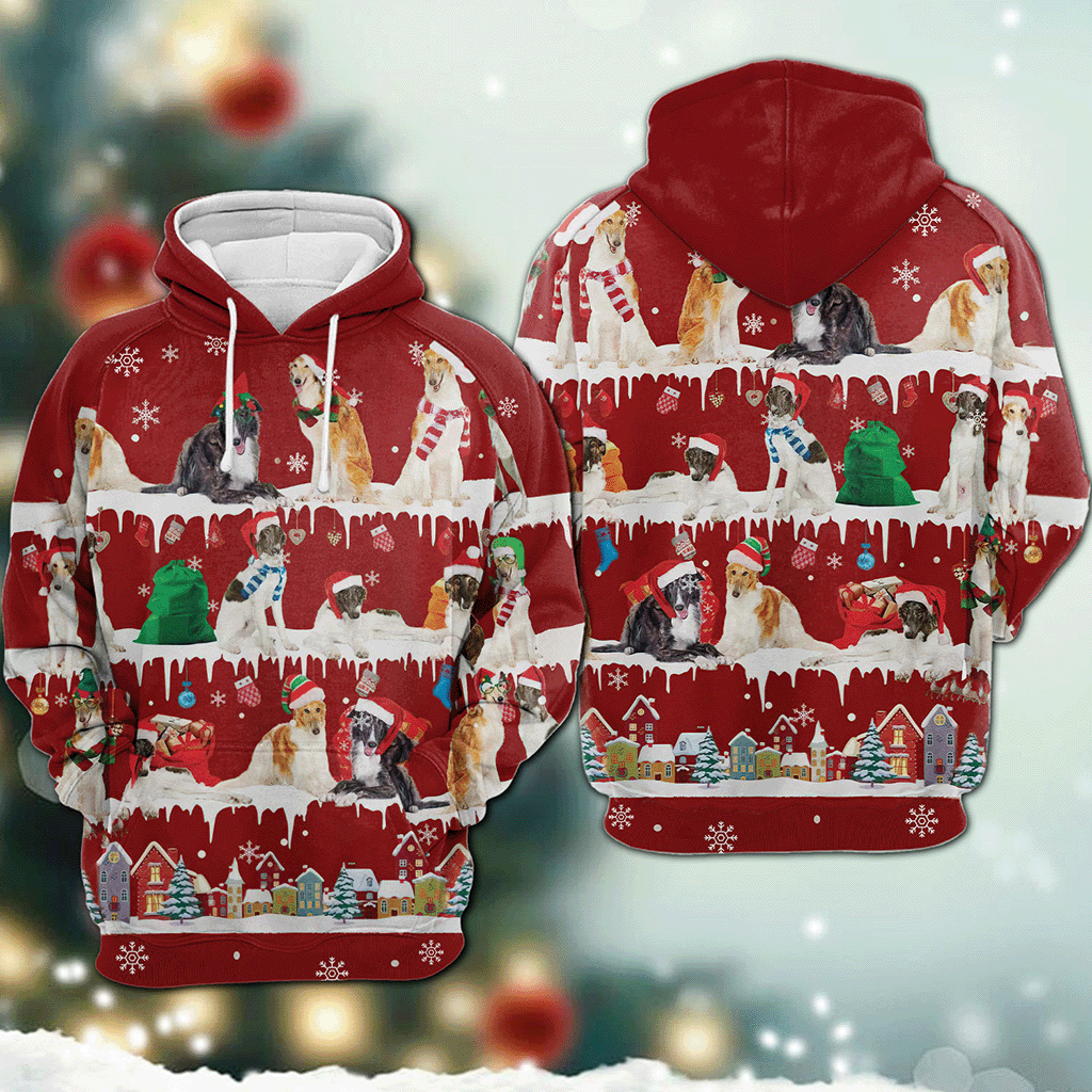 Borzoi - Snow Christmas - 3D Hoodie