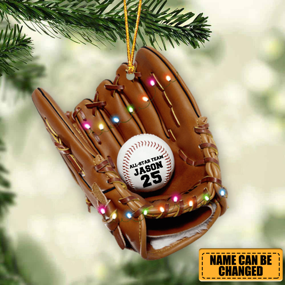 Baseball Gear Catcher's Mitt - Printed Christmas Ornament - Gift For Baseball Players