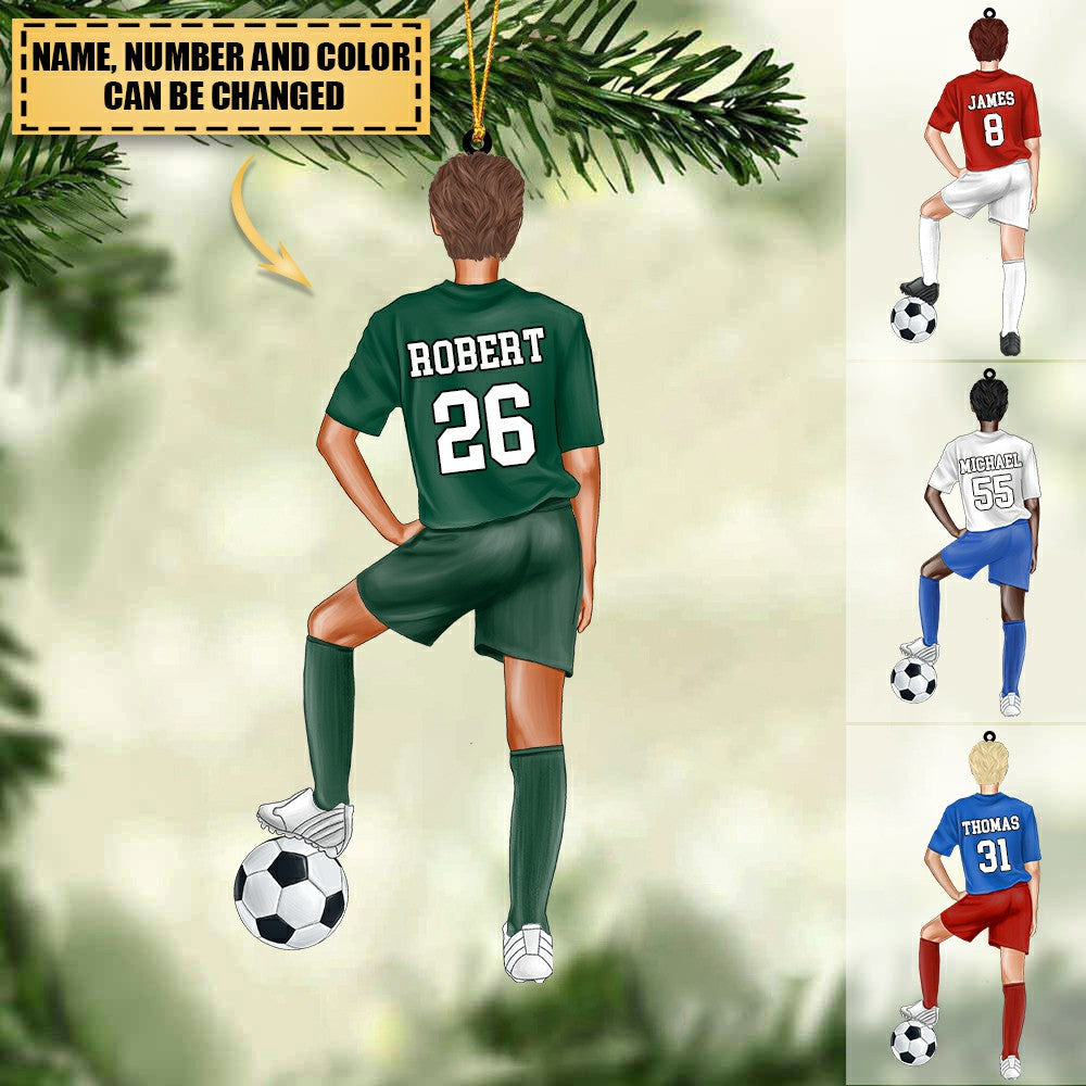 Personalized Ornament soccer Acrylic Ornament 2 Sided Christmas Ornament For Soccer