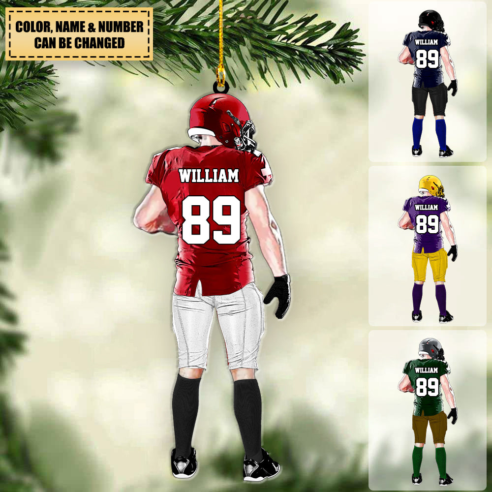 Custom Personalized Football Acrylic Ornament, Gift For Football Players