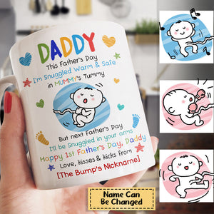 From The Bump - Daddy, This Father's Day I'm Snuggled Warm & Safe In Mummy's Tummy - Personalized Mug