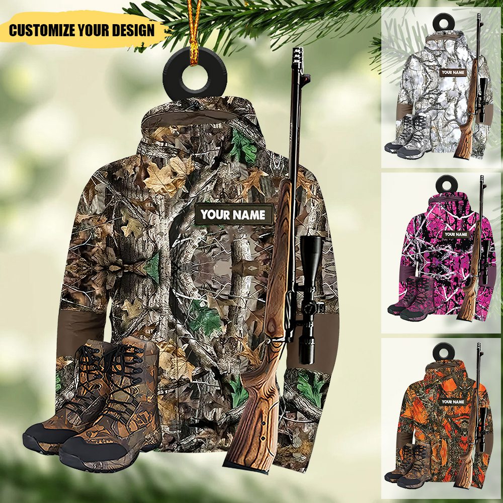 Personalized Hunting Vest Christmas/Car Acrylic Ornament, Gifts for Hunting Lover