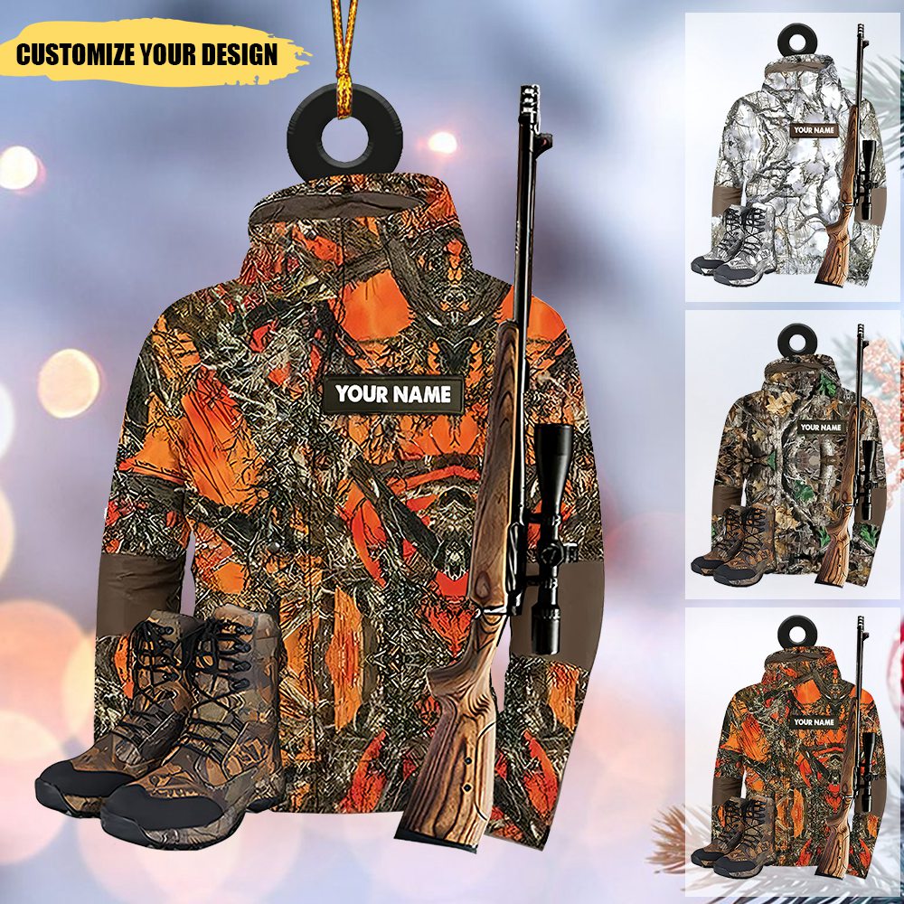 Personalized Hunting Vest Christmas/Car Acrylic Ornament, Gifts for Hunting Lover