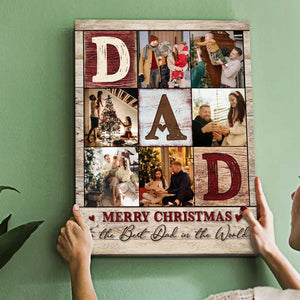 Dad Photo Collage Canvas Poster, Personalized Gifts For Dad, Best Father’s Day Gifts 2023, Fathers Day Photo Gifts