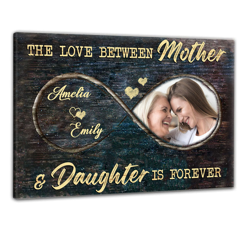 Love Mother Daughter/Son Custom Photo Canvas Gift For Mom