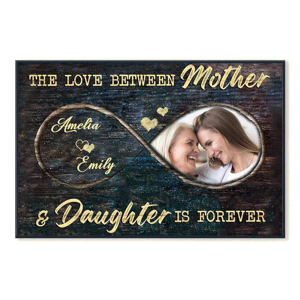 Love Mother Daughter/Son Custom Photo Canvas Gift For Mom