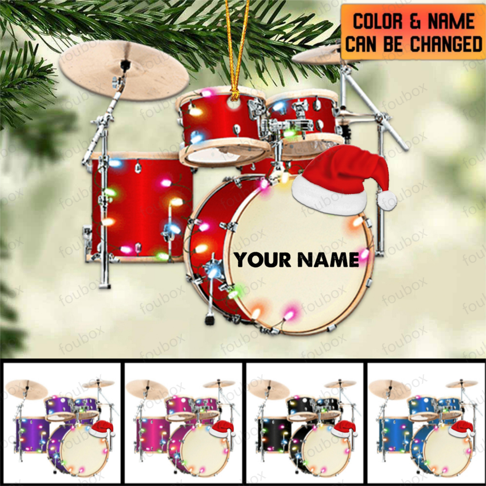 Drum Set - Personalized Christmas Ornament - Gift For Drum Lovers