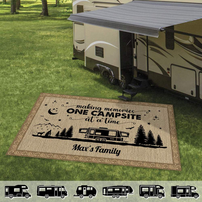 Happy Campers Camping Patio Rug, Patio Mat