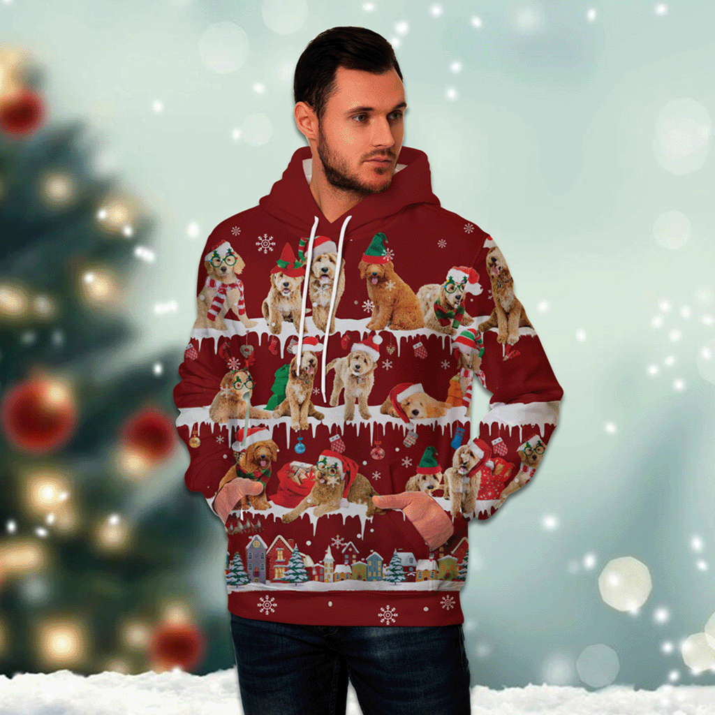 Goldendoodle - Snow Christmas - 3D Hoodie