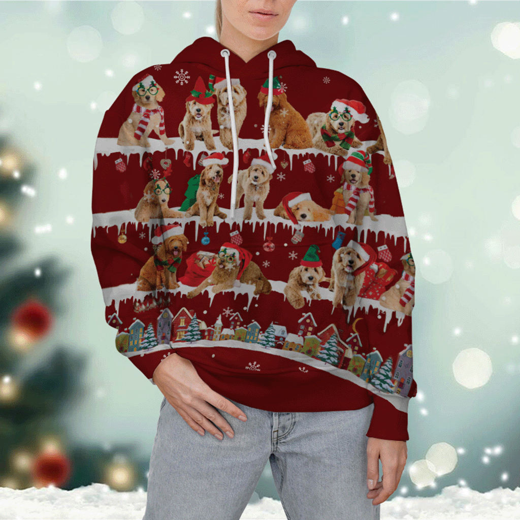 Goldendoodle - Snow Christmas - 3D Hoodie