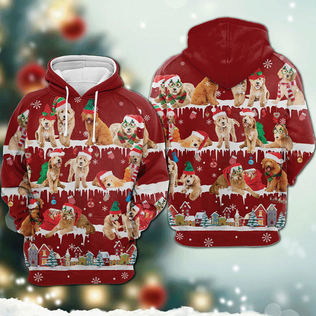 Goldendoodle - Snow Christmas - 3D Hoodie