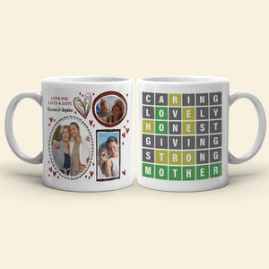 Love You Lots & Lots Custom Wordle Family Mug, Gift For Family
