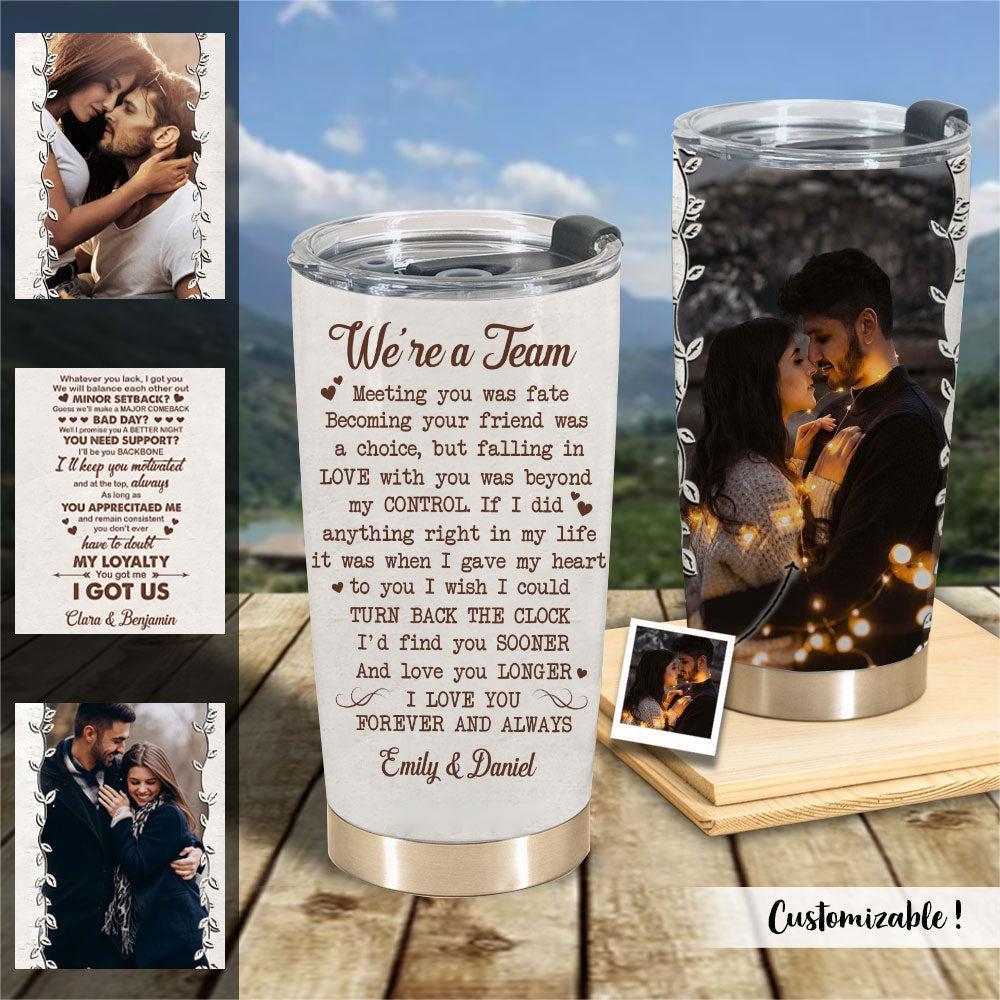 We're A Team Custom Photo Personalized Tumbler Gift For Couple
