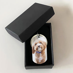 Once By My Side, Personalized Keychain, Pet Memorial Gift For Dog Lover, Custom Photo