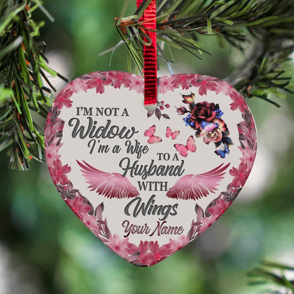 Personalized Butterfly Memorial Gifts I¡¯m Not A Widow Ceramic Ornament