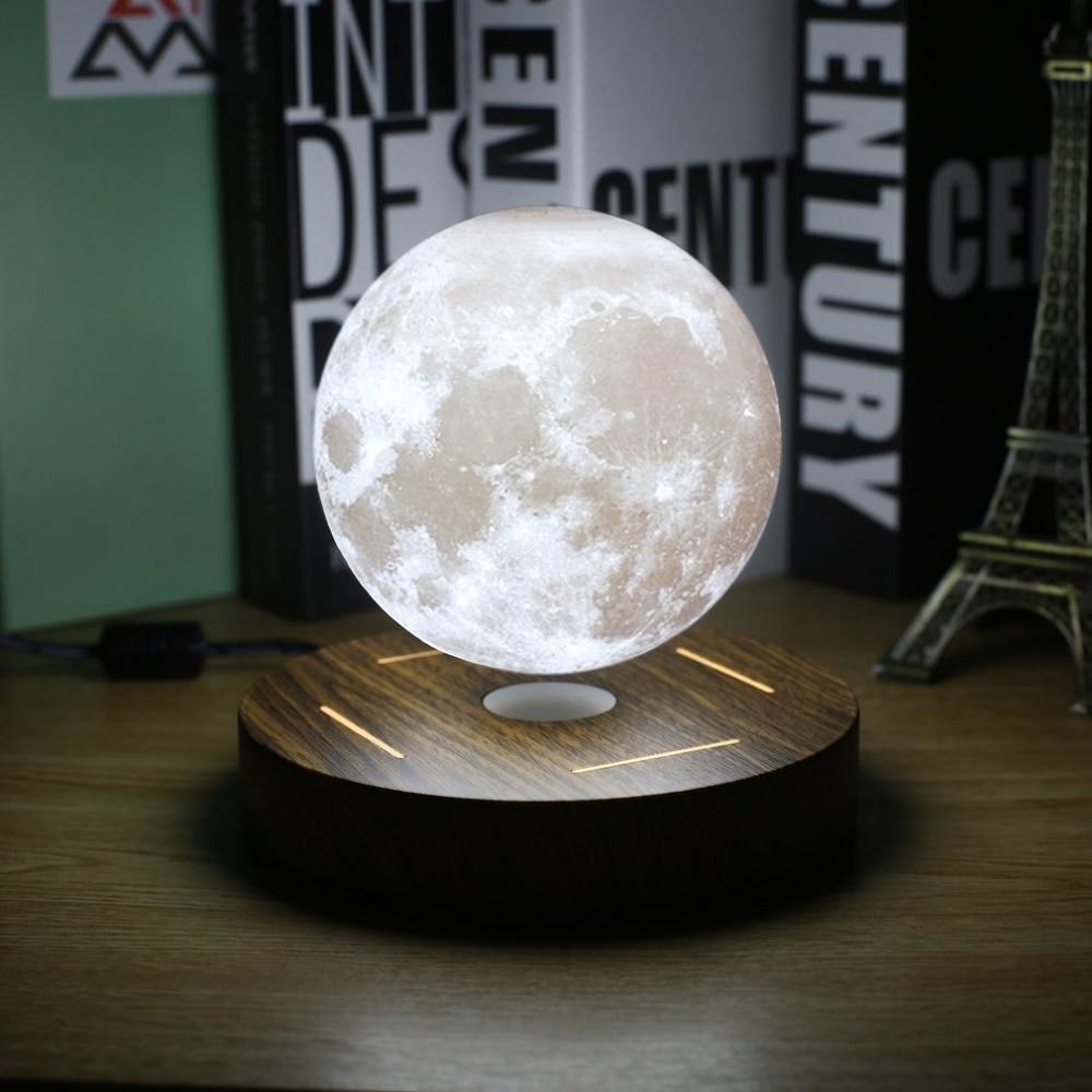 Magnetic Levitating 3D Moon Lamp 360 rotated Wooden Base 10cm Night Lamp Floating Romantic Light Home Decoration for Bedroom